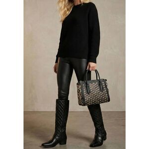 NWOB SESTO MEUCCI Italian Made Black Leather Knee High Boot Size 6.5N